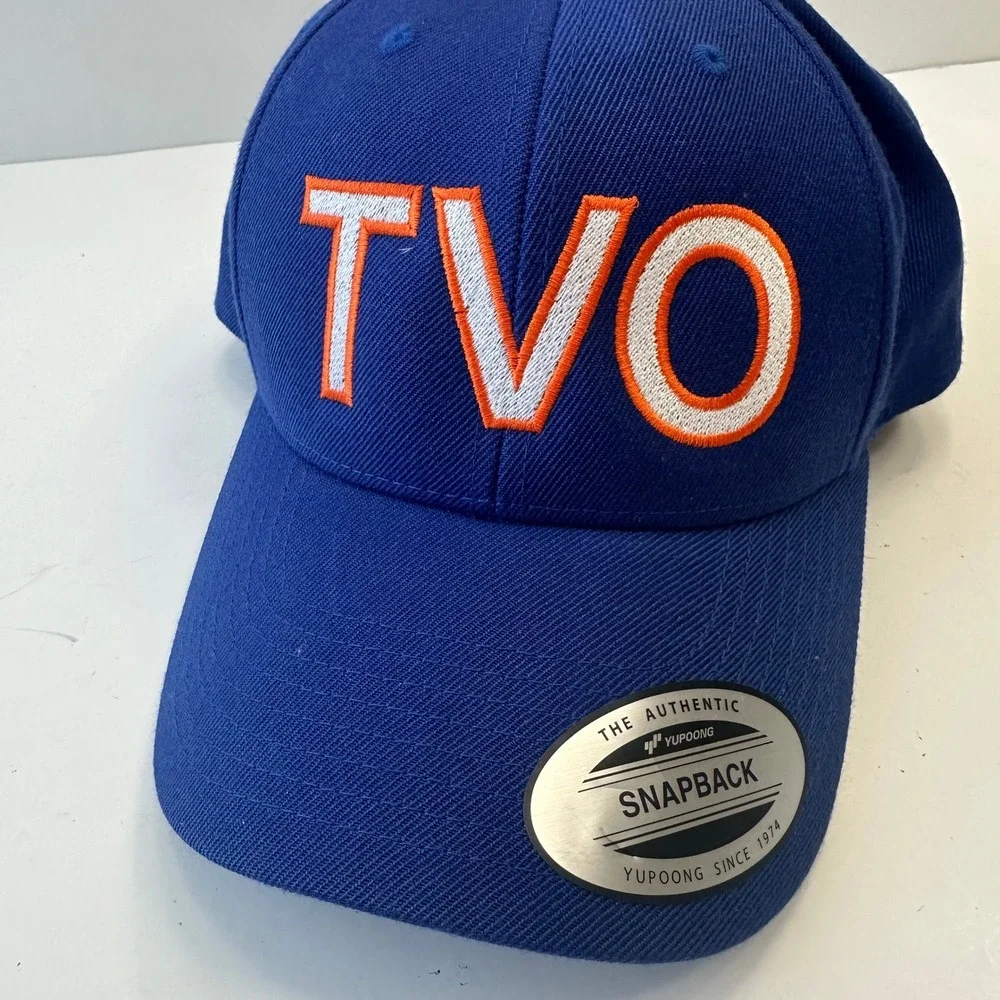 TVO Snapback Hat‎ Adult Blue Orange Embroidered Logo Baseball Cap Wool Blend